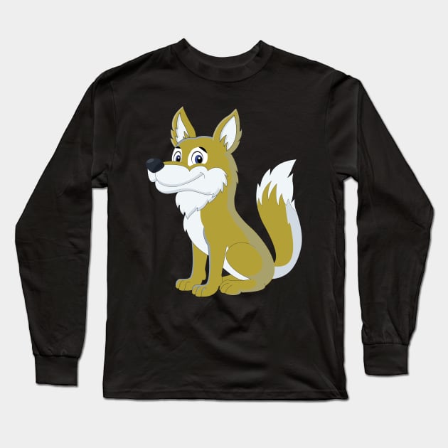 Cartoon Wolf Classic Long Sleeve T-Shirt by Okuadinya